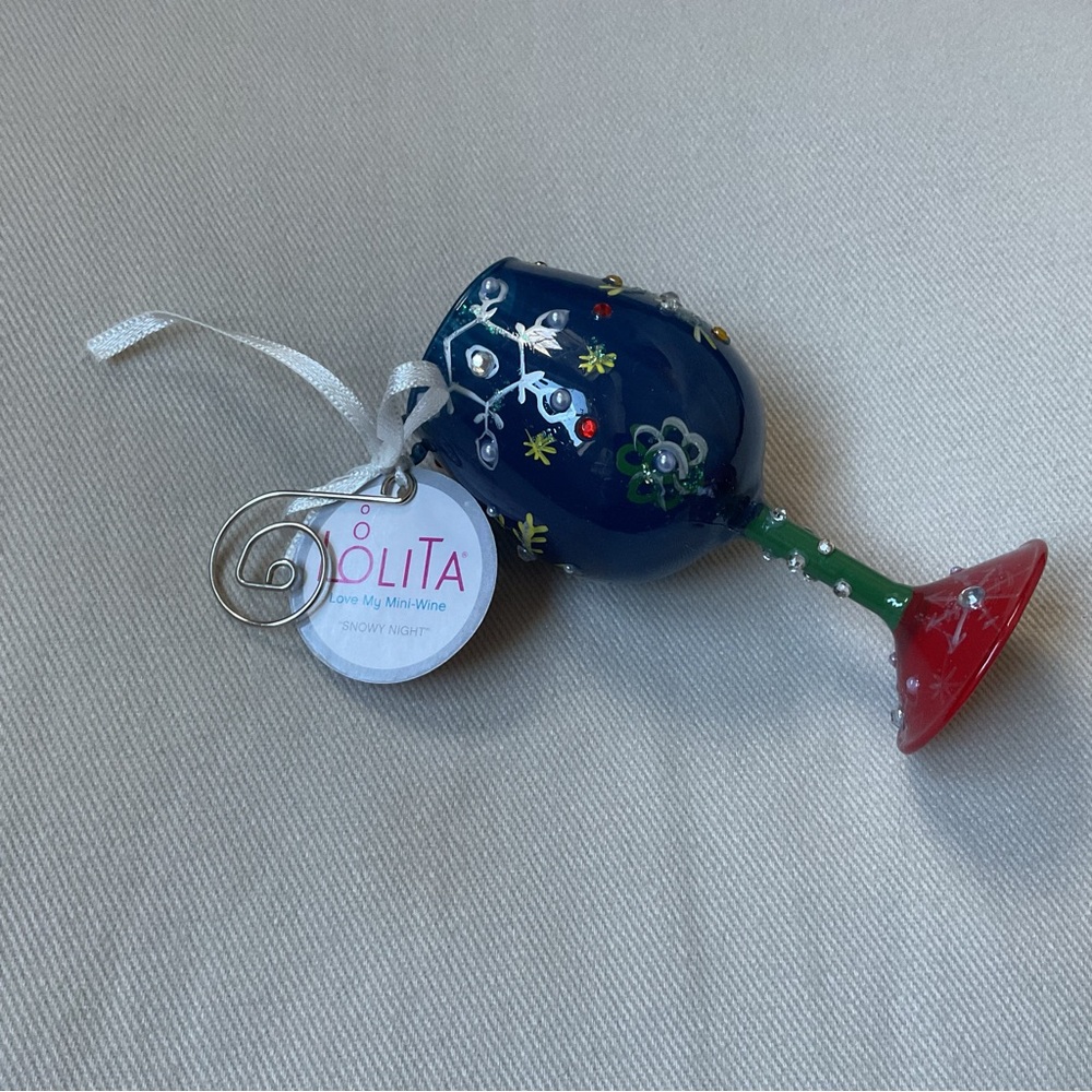 Lolita Love My Mini-Wine “Snowy Night” Ornament in Original Packaging